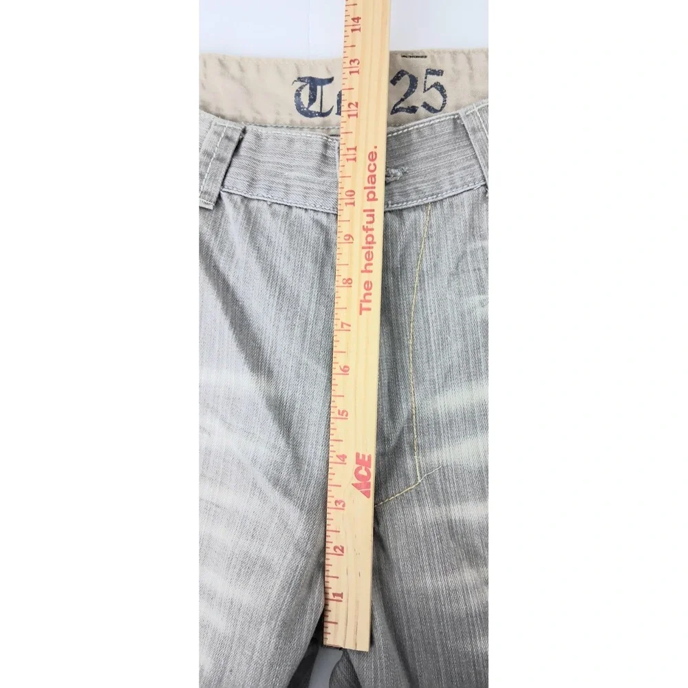 Ten 25 Jeans Men's Size 38 Gray Straight Leg Embroidered Back Pockets Pre-owned‎